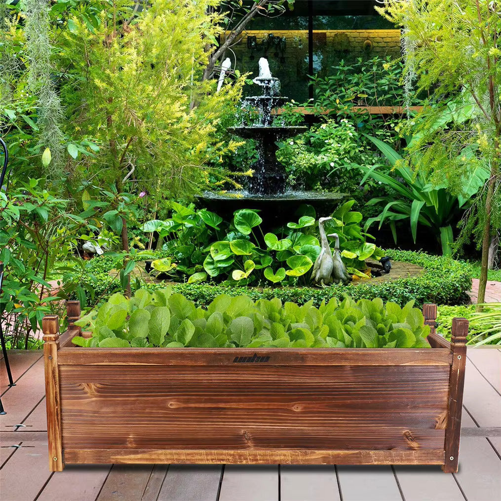 Kova Decor Wooden Raised Flower Bed Planter