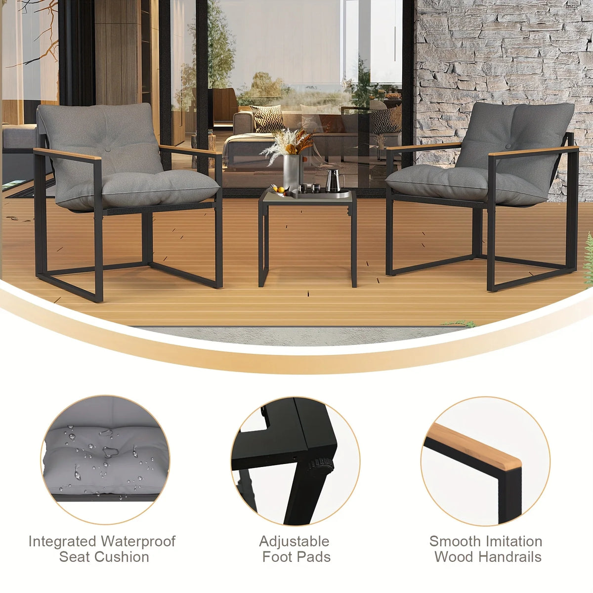 Kova Decor Outdoor Bistro Set — Where Modern Minimalism Meets Open-Air Living