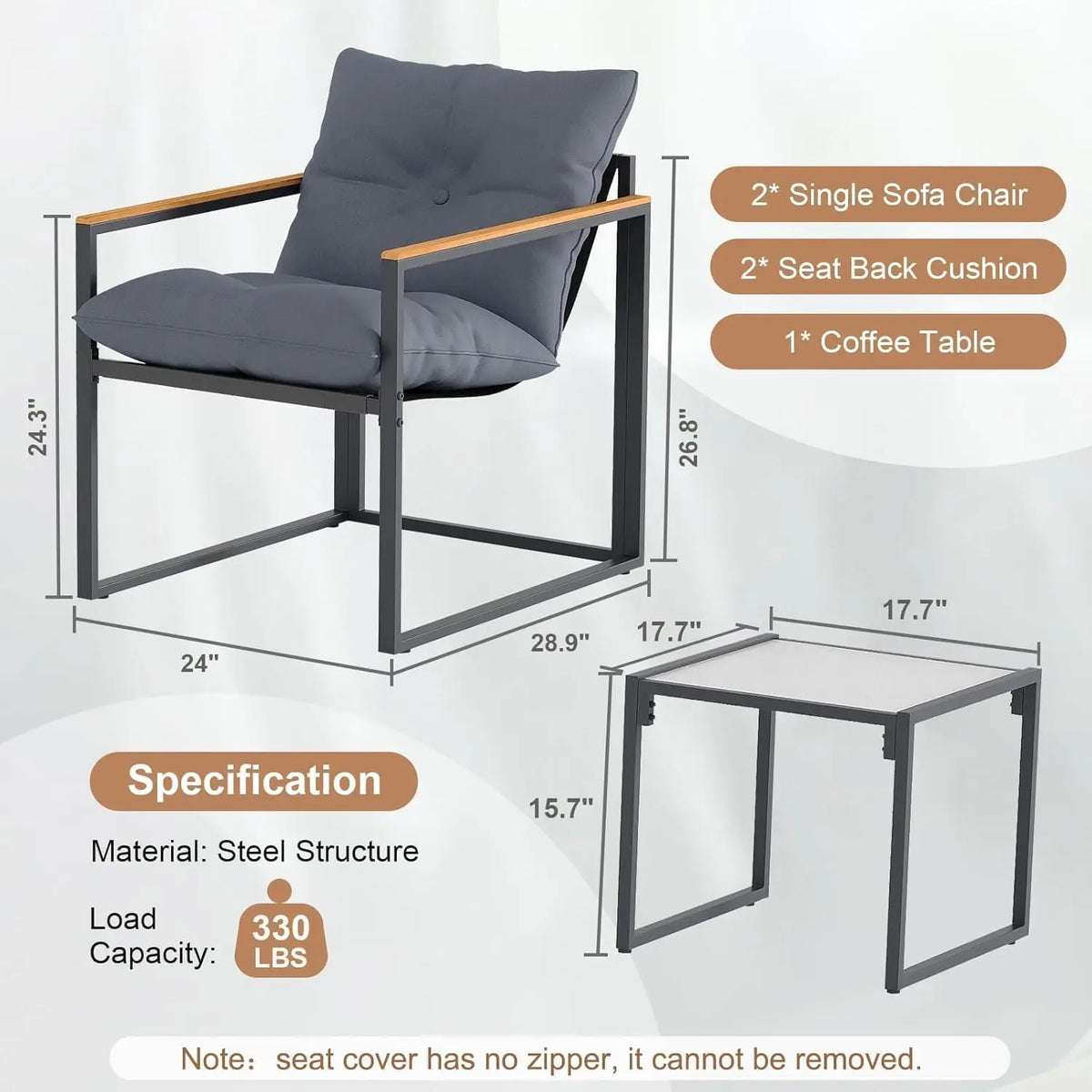 Kova Decor Outdoor Bistro Set — Where Modern Minimalism Meets Open-Air Living
